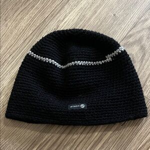 Pistil Black and Gray Crochet Ski Beanie